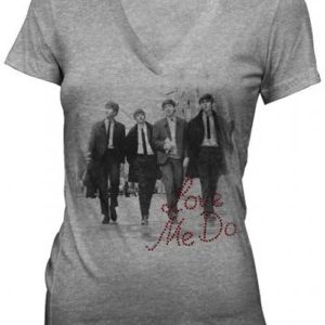 The Beatles Love Me Do Jr V-neck Gray T-shirt
